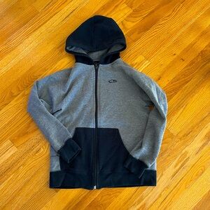 Gray and Black Zip Up Hoodie